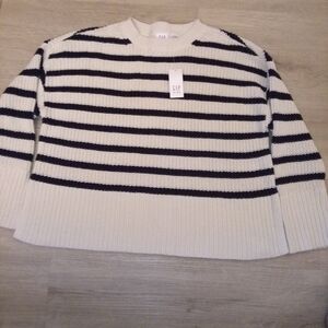 GAP Black and White Striped Sweater